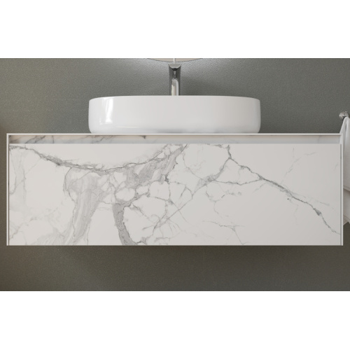 Тумба под раковину подвесная Sancos Stone 120 см statuario white, по запросу - фото 2