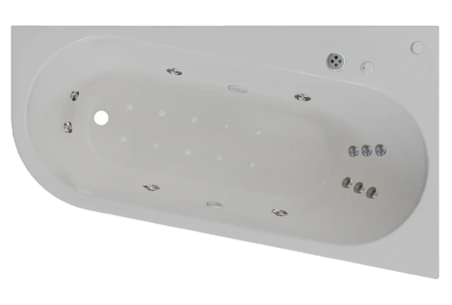 Гидромассажная ванна Радомир Вальс Прима 1-81-2-1-0-352/1-81-2-2-0-352, 160 x 95 см, L/R, рама-подставка, фронтальная панель, слив-перелив, гидромассаж Терапия хром КУ 200, датчик уровня воды, хромотерапия, массаж спины, ступней, боковых поверхностей, аэр - фото 3