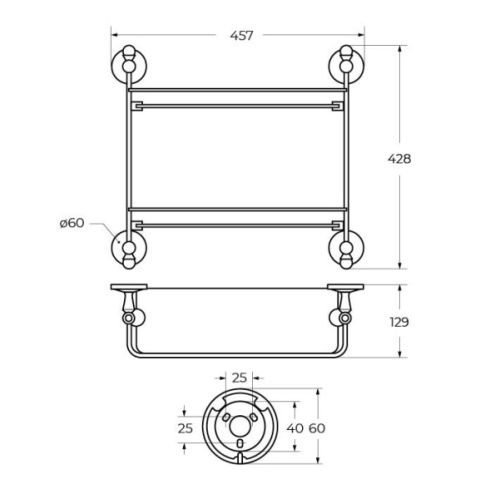 Полка для ванной Art&Max Antic Crystal AM-2682BSJ - фото 4