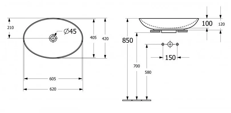 Раковина Villeroy & Boch Loop & Friends 62 см накладная, альпийский белый - фото 2