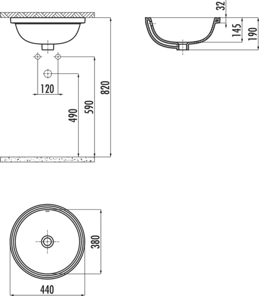 Раковина Creavit Mare 44 см белая - фото 3