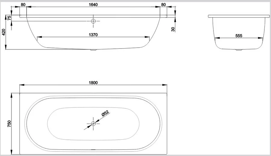 Ванна стальная Bette Starlet 180 х 75 х 42 см, Glasur Plus, с шумоизоляцией, белая, 1430-000 PLUS - фото 3