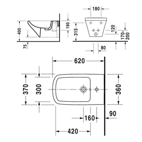 Биде подвесное Duravit Durastyle белое - фото 2