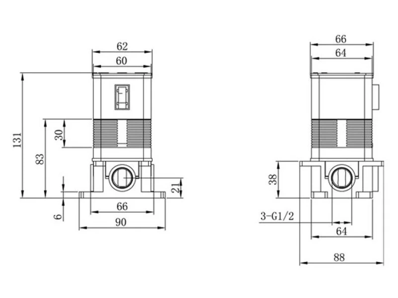 Смеситель скрытого монтажа для душа Caprigo Atlantic 51-050-crm, хром (УК042939) - фото 4