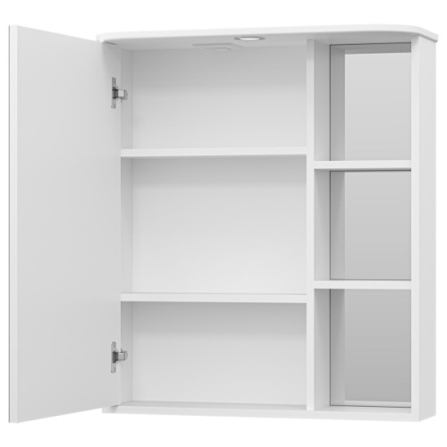 Зеркальный шкаф, зеркало слева, полочки справа, цвет белый, Misty Венера, недорогo - фото 3