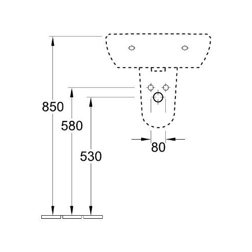 Полупьедестал для раковины Villeroy & Boch O.novo альпийский белый, без покрытия - фото 4