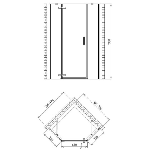 Душевой уголок Gemy Fall Tea 80x80 см профиль хром - фото 2