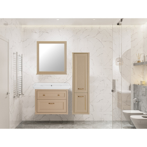 Зеркало ASB-Woodline Толедо 85 см капучино, в бежевой раме - фото 7