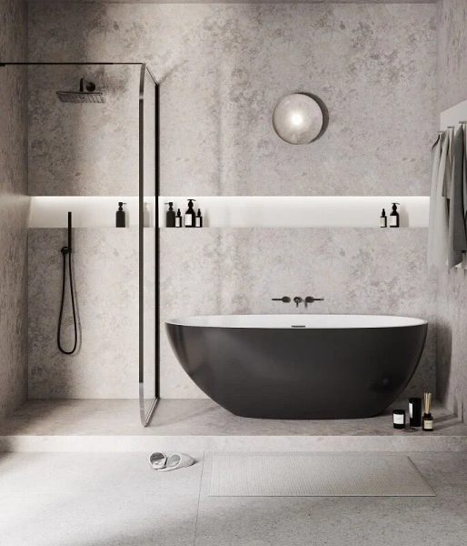 Ванна акриловая Grossman Fly, GR-1104MB, 170 x 75 см, отдельностоящая, внутри белая, снаружи черная матовая - фото 3