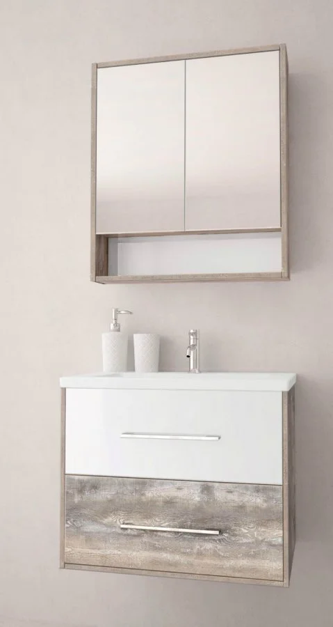 Тумба с раковиной подвесная Style Line Экзотик ЛС-00000400 65 см с ящиками, моноблок - фото 5