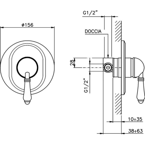 Смеситель для душа встраиваемый Nicolazzi Cinquanta 3406 - фото 4