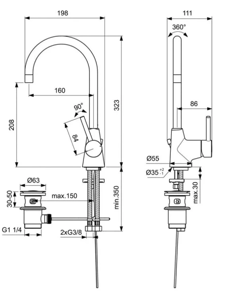 Смеситель для раковины Ideal Standard Ceraline хром - фото 2