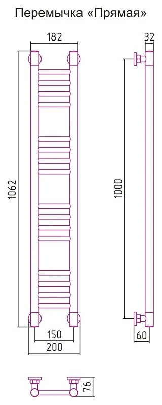 Полотенцесушитель водяной Сунержа Богема+ 0220-1015 15х100 см перемычка прямая, из нержавеющей стали, без полки, неповоротные - фото 6