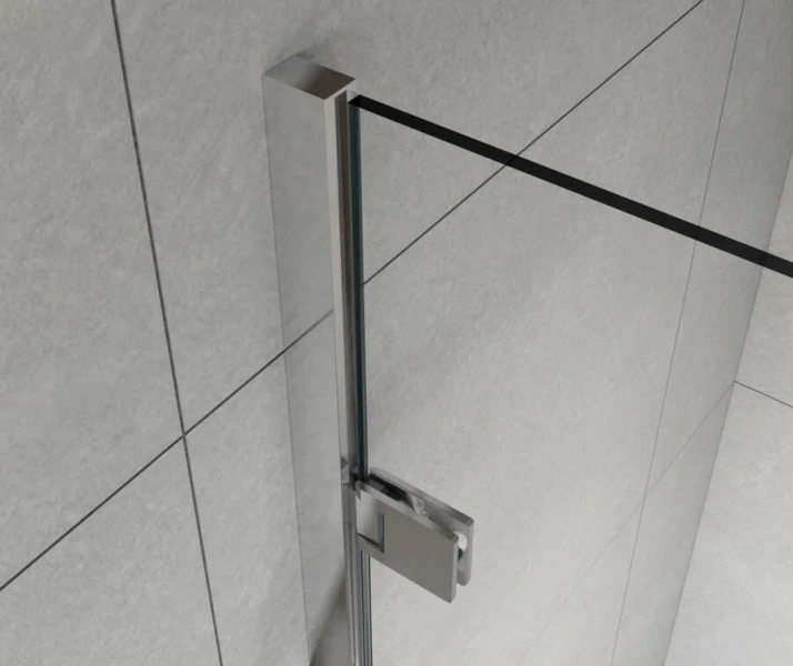 Душевая дверь в нишу Vincea Flex 90 см профиль хром, стекло прозрачное, распашные - фото 6