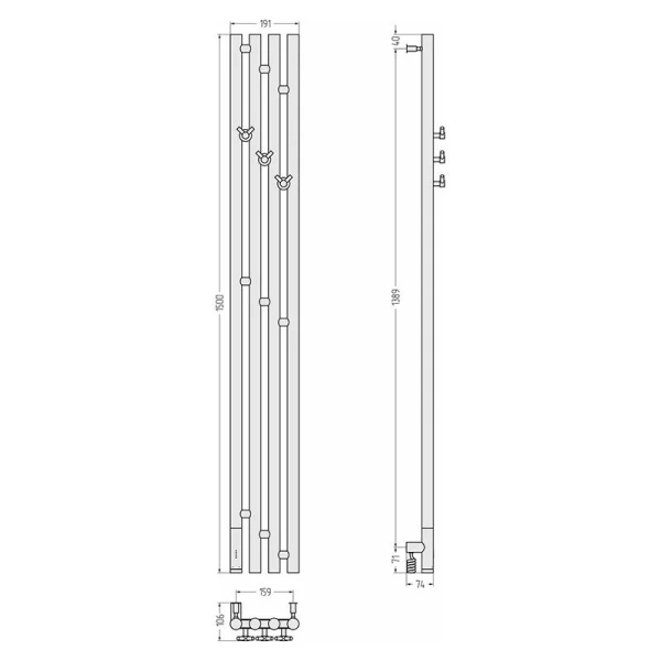 Полотенцесушитель электрический Сунержа Кантата 3.0 15.9x150 см правый золотой шелк - фото 3