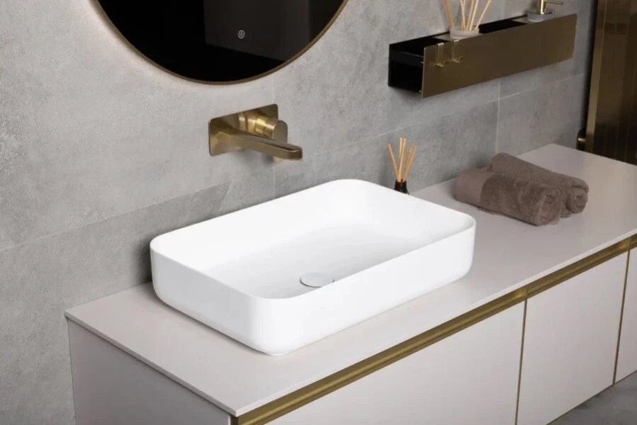 Раковина Boheme Corian 60 см белая - фото 4