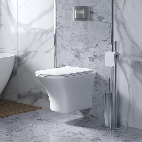 Унитаз подвесной Grossman Galaxy безободковый, недорогие, безободковые, сиденье с микролифтом , с антивсплеском - фото 6