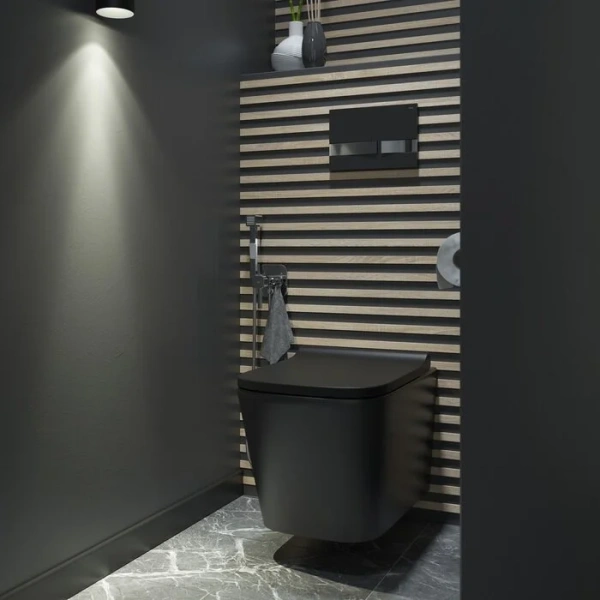 Унитаз подвесной IDDIS Bild черный матовый, прямоугольной формы - фото 9