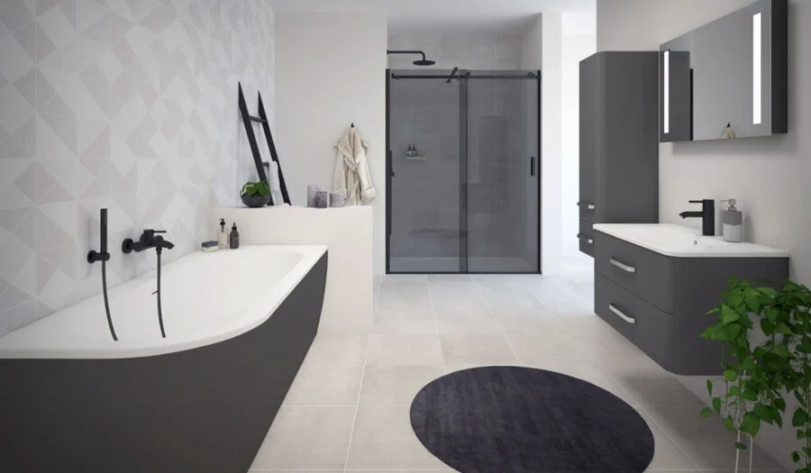 Ванна акриловая Cezares Slim 180x80 см черная, правосторонняя, акриловые - фото 2