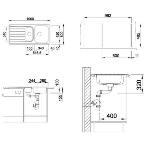 Мойка для кухни Blanco Livit 6 S 100 см нержавеющая сталь - фото 3
