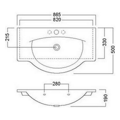 Раковина Hatria Sophie Y0AN01 85х50 см - фото 3