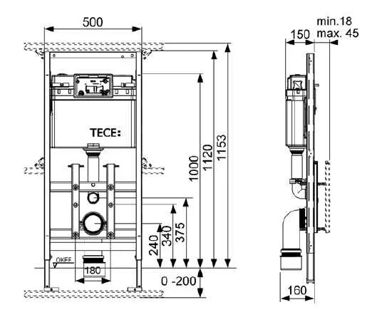 Инсталляция для подвесного унитаза Tece TECElux 9.600.100 - фото 2