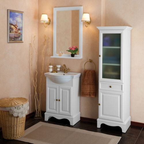 Пенал для ванной, петли справа, цвет белый матовый, фурнитура бронза, La Beaute Michel, по запросу - фото 2