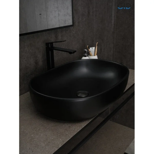 Раковина GID Lago Bm9026a 60 см черная матовая, в форме чаши, круглой формы - фото 5