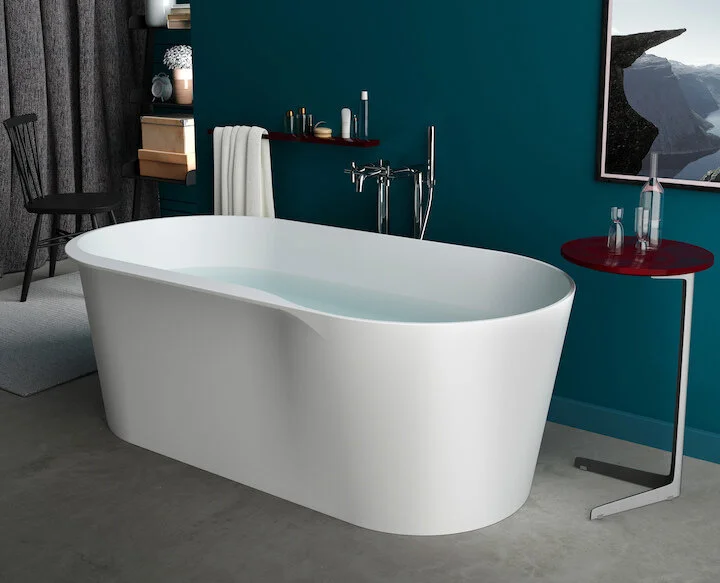 Ванна каменная Roca Raina 159 х 79 см 248466000, литой мрамор Stonex, овальная, белая, в наличии - фото 9