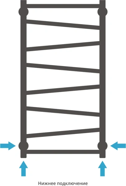 Полотенцесушитель водяной Сунержа Сирокко 40х80 см без покрытия, для систем горячего водоснабжения, для систем отопления, с нижним подключением - фото 5