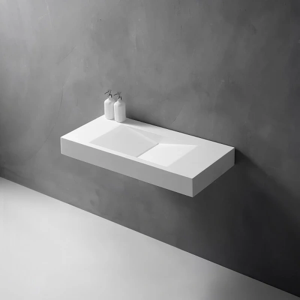 Раковина Abber Stein 100 см белая матовая, прямоугольной формы - фото 5