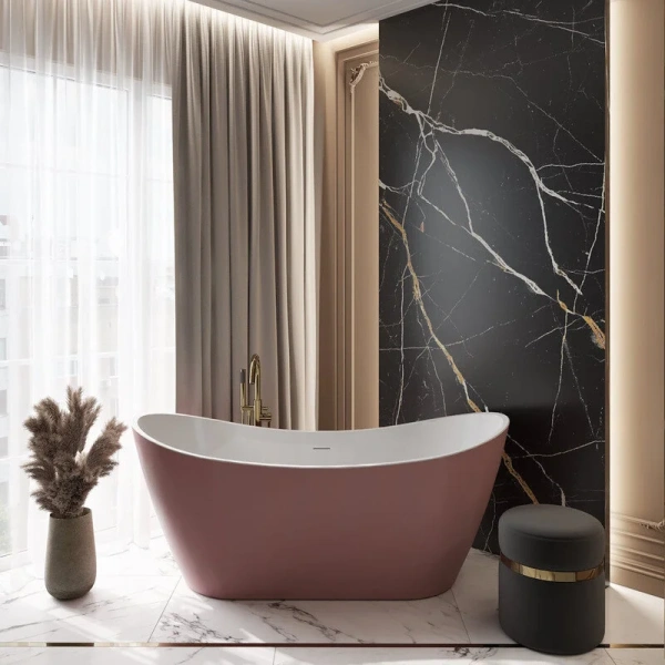 Ванна акриловая Corpa Nera Paganini CN130117, 170 х 80 см, розовый матовый, отдельностоящие - фото 7