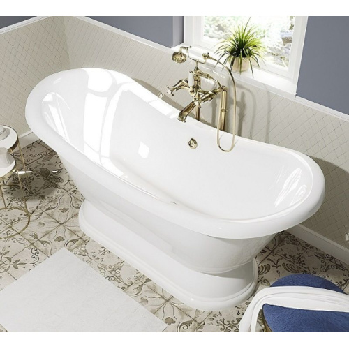 Ванна из литьевого мрамора Эстет Бостон 180х74 см белая матовая, овальные - фото 5