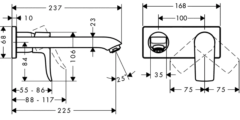 Смеситель для раковины Hansgrohe Metris 31086000 однорычажный - фото 2