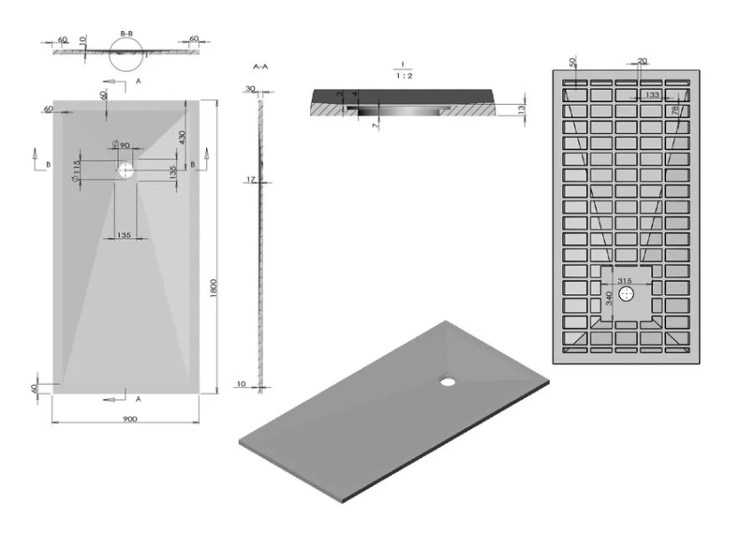 Душевой поддон Vincea 180х90 см белый - фото 2