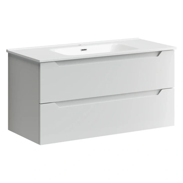 Тумба с раковиной подвесная Sancos Norma 2.0 NR2.0100W 100 см с ящиками