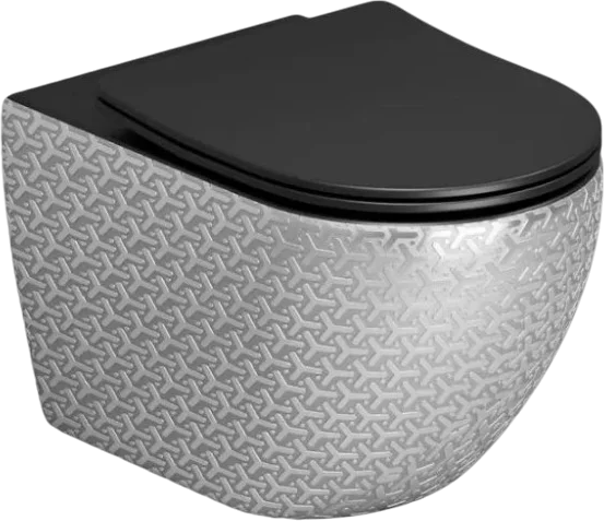 Унитаз подвесной Grossman Color серебро/черный - фото 1