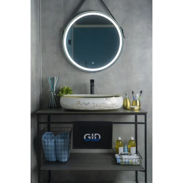 Раковина GID Lago Nc472 60 см белая/золото, керамические - фото 7