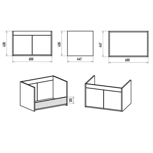 Тумба под раковину подвесная Misty Пайн 70 см дуб уайт-ривер - фото 2