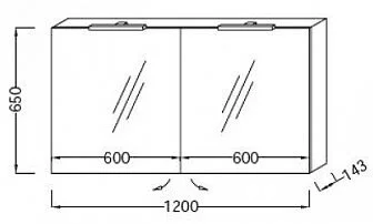 Зеркальный шкаф с подсветкой Jacob Delafon 120 см белый блестящий лак, нет в наличии - фото 2