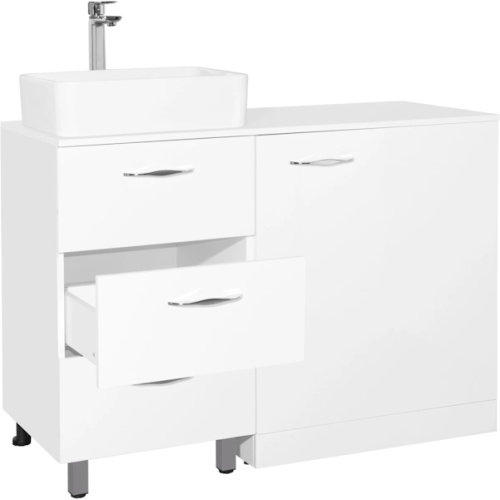 Тумба с раковиной напольная Style Line Берн ЛС-000010046 120 см с тремя ящиками, под накладную раковину - фото 5
