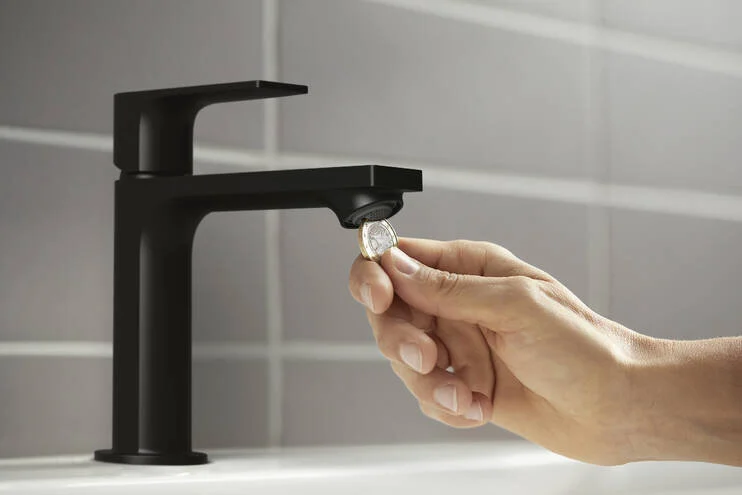 Смеситель для раковины Hansgrohe Rebris черный матовый - фото 4
