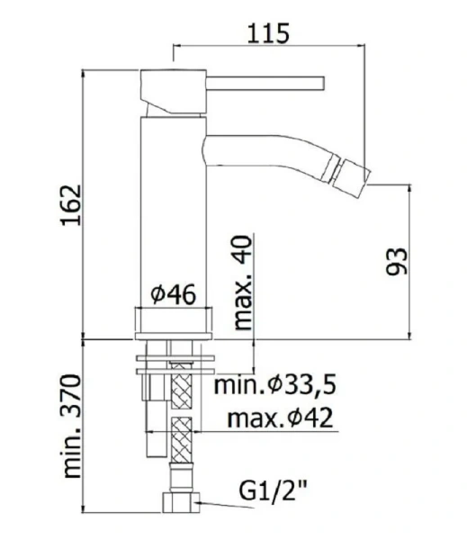 Смеситель для биде Paffoni Light LIG131 без донного клапана - фото 2