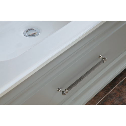 Тумба под раковину, цвет серый шелк матовый, фурнитура состареное серебро, La Beaute Cornelia index_2 - фото 5