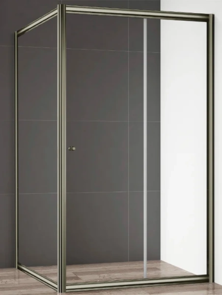 Душевая дверь в нишу Cezares Giubileo 120 см стекло прозрачное, профиль бронза - фото 3
