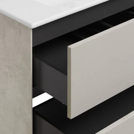 Тумба под раковину подвесная Акватон Сохо 100 см слэйт/галька серая, 100 см - фото 6