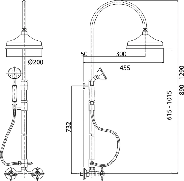 Душевая стойка Cezares Nostalgia золото 24 карат - фото 3