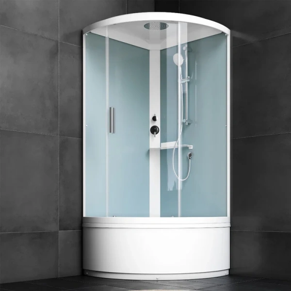 Душевая кабина Am.Pm X-Joy 90x90 см с сиденьем, угловые, без гидромассажа, c тропическим душем, с крышей, с сиденьем - фото 5