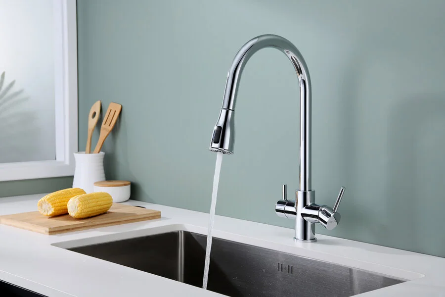 Смеситель для кухни Paulmark Lange La214212 с выдвижным изливом, на мойку, на столешницу - фото 6