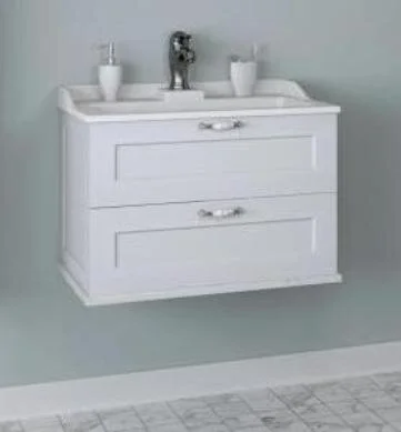 Тумба с раковиной подвесная Акватон Леон 1A187001LBP 65 см с двумя выдвижными ящиками